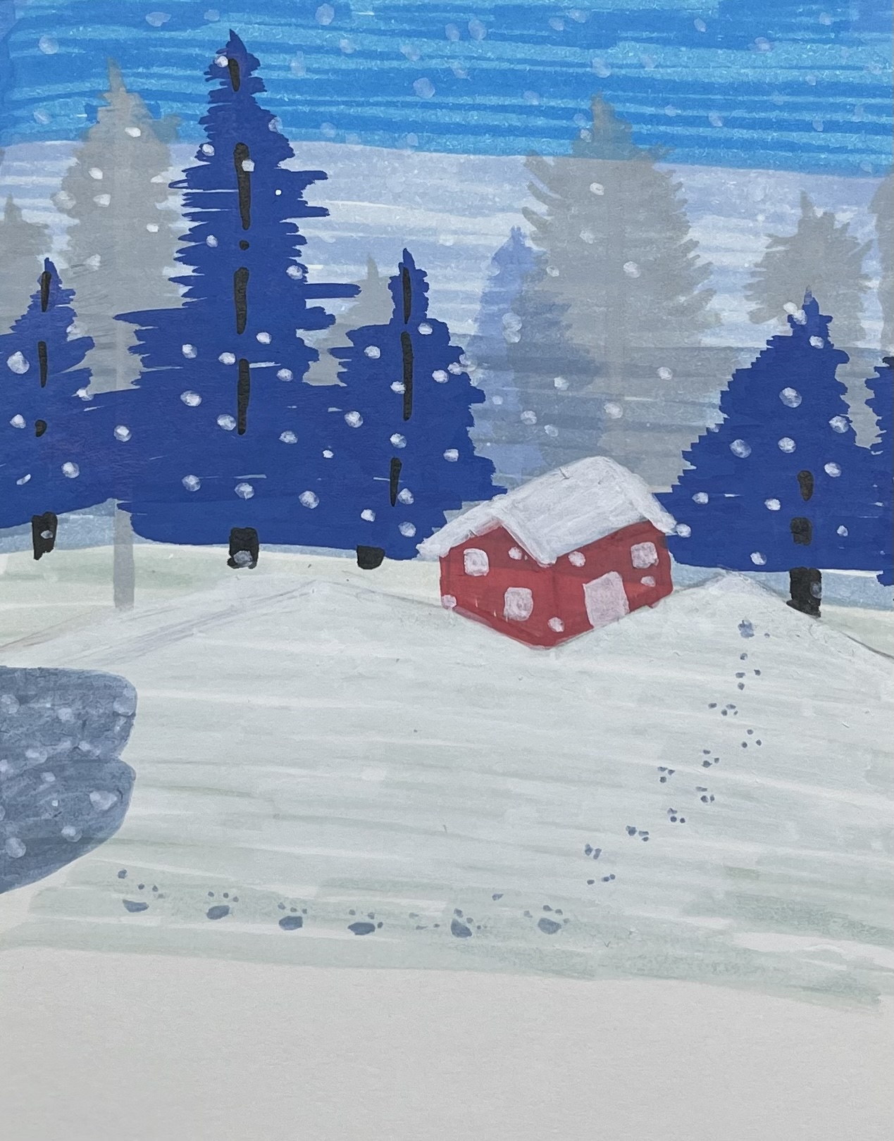 Quiet Cabin in the Snow