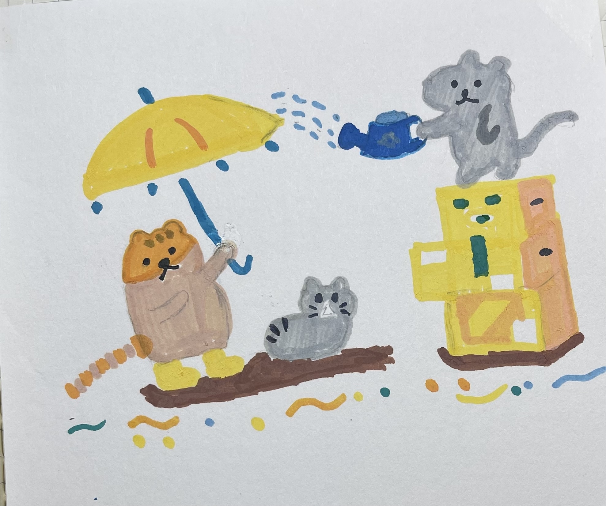 Rainy Day Cat Parade