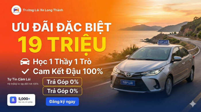 Thực hành lái xe Vios tại sân tập Long Thành Đồng Nai