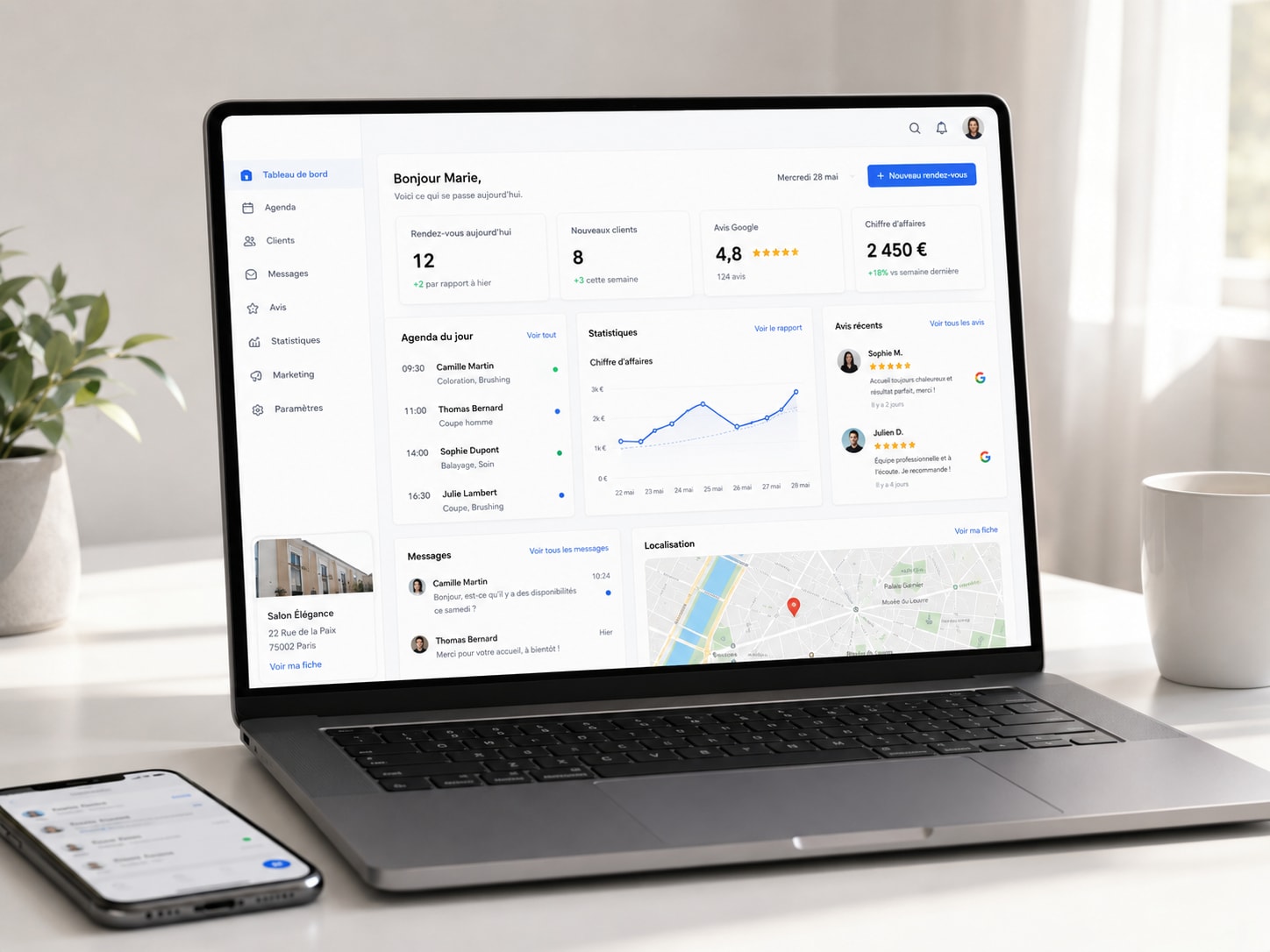 Audit de visibilité locale OpenAvis : score sur 100 et rang face aux concurrents Google