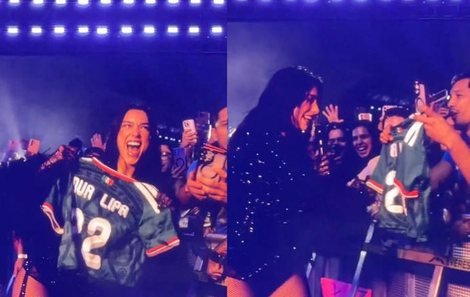 Dua Lipa posa con playera de la Selección Mexicana en su último concierto en México