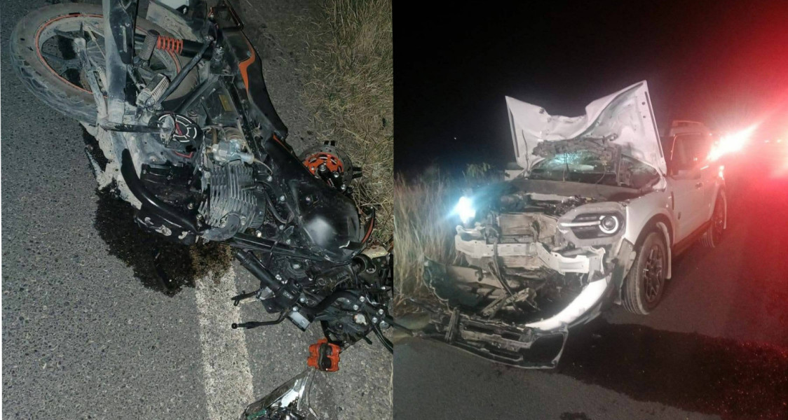 Motociclista pierde la vida tras ser embestido en la carretera número 20