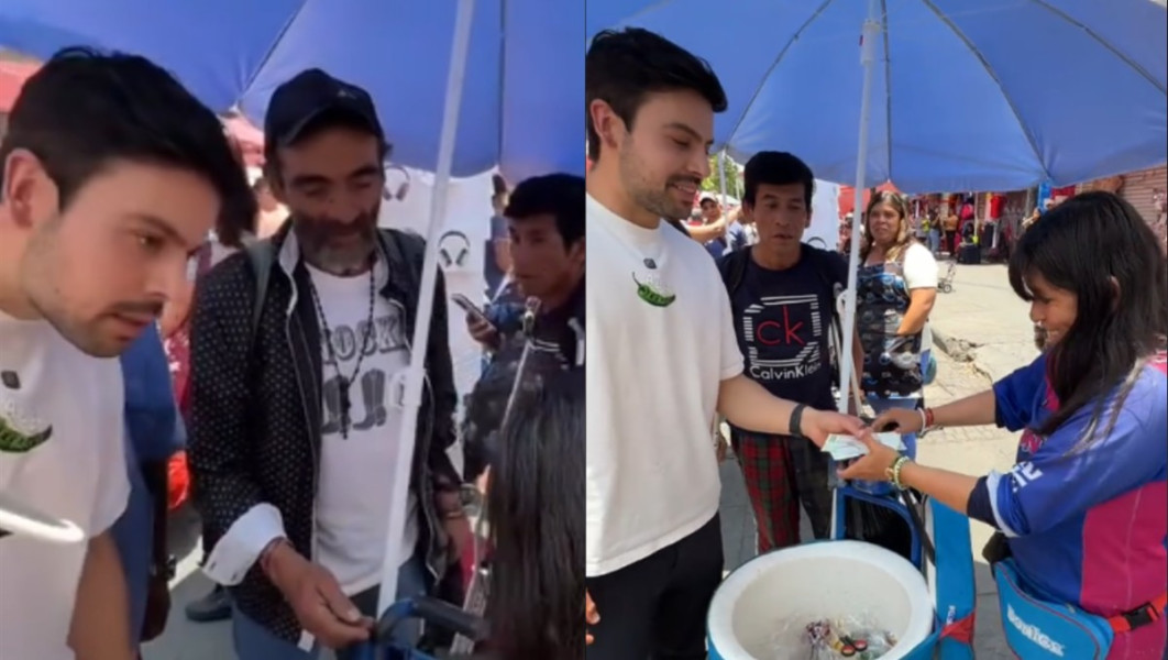 Vendedora mexicana “chamaquea” a extranjero; la apodan “Lady Bonice”