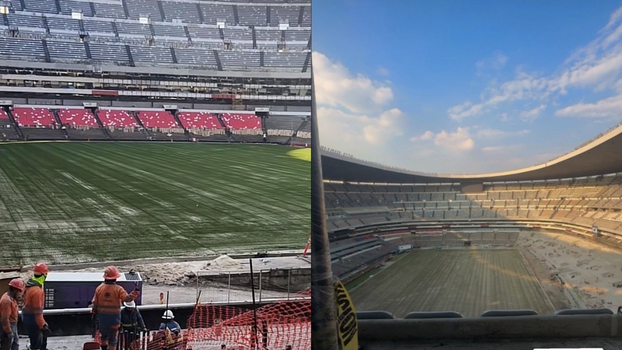 ¡Ya hay pasto!; se filtran avances de la remodelación del Estadio Azteca