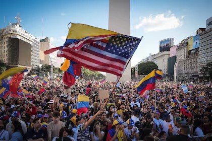 Venezolanos celebran captura de Nicolás Maduro