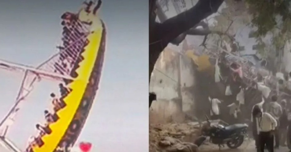 Colapso de juego mecánico en la India deja 14 heridos