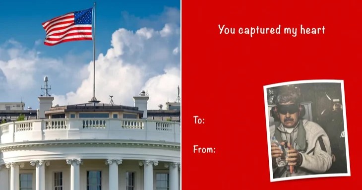 "Capturaste mi corazón", Casa Blanca comparte tarjetas de San Valentín con la captura de Maduro, situación en Groenlandia y migrantes