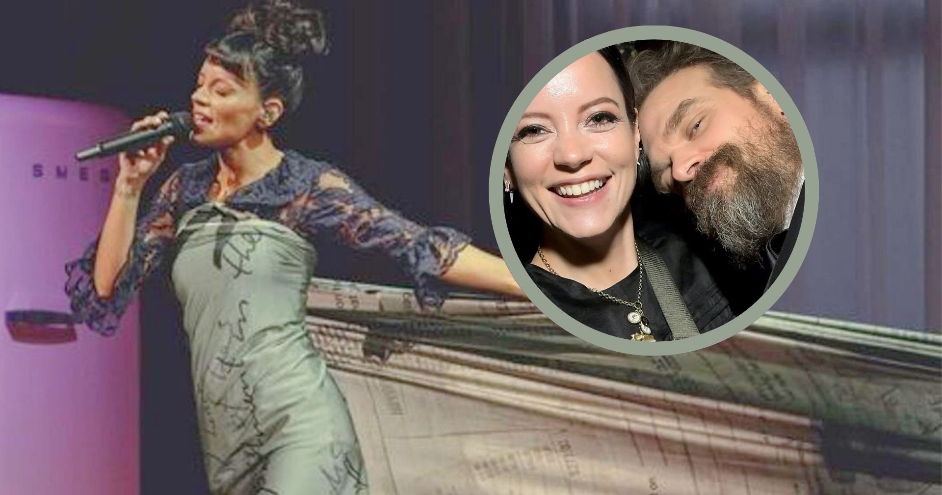 Lily Allen usa vestido hecho con presuntos recibos que demostrarían la infidelidad de David Harbour