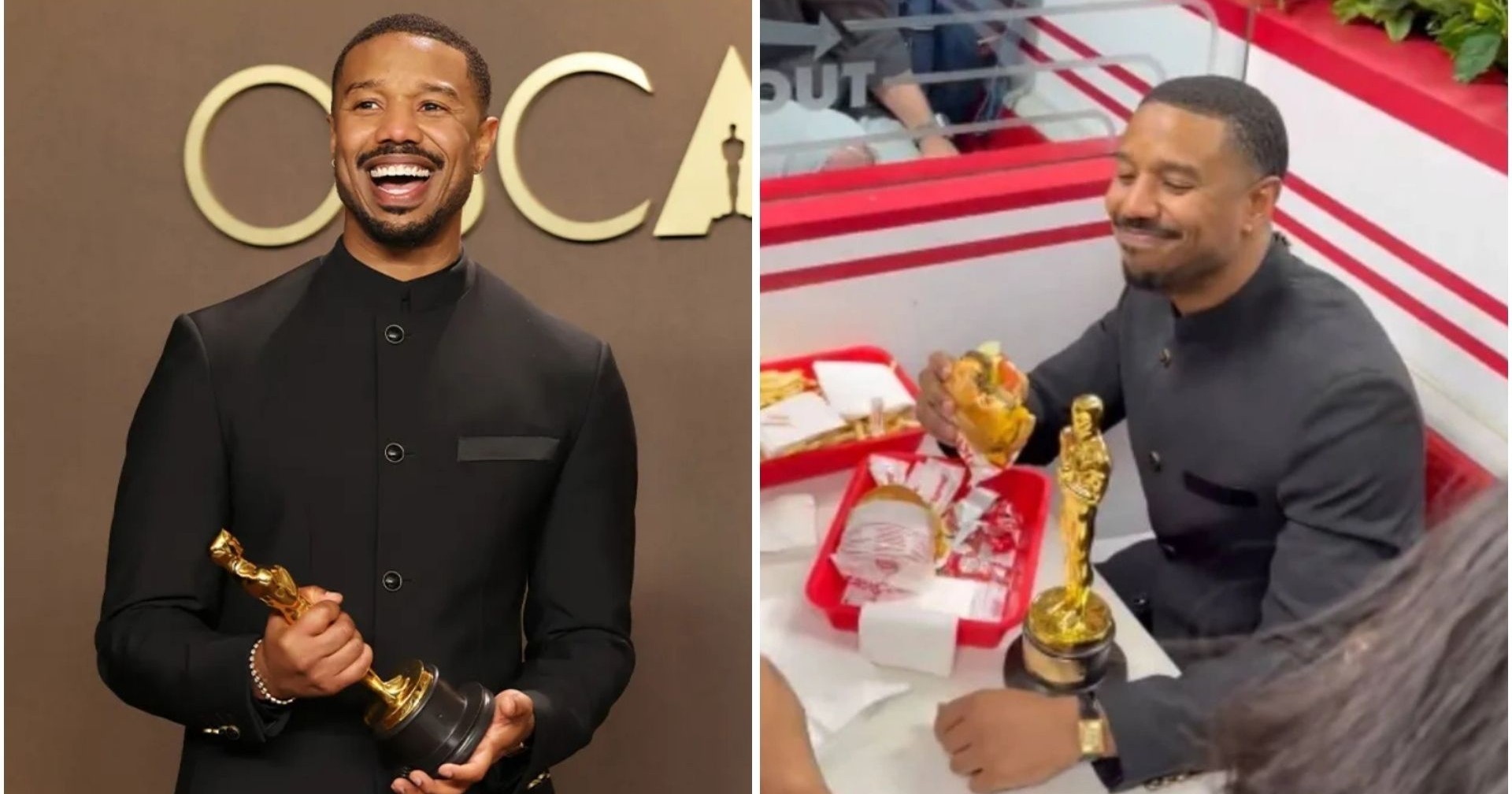 Celebra Michael B. Jordan su Oscar con hamburguesas en Los Ángeles