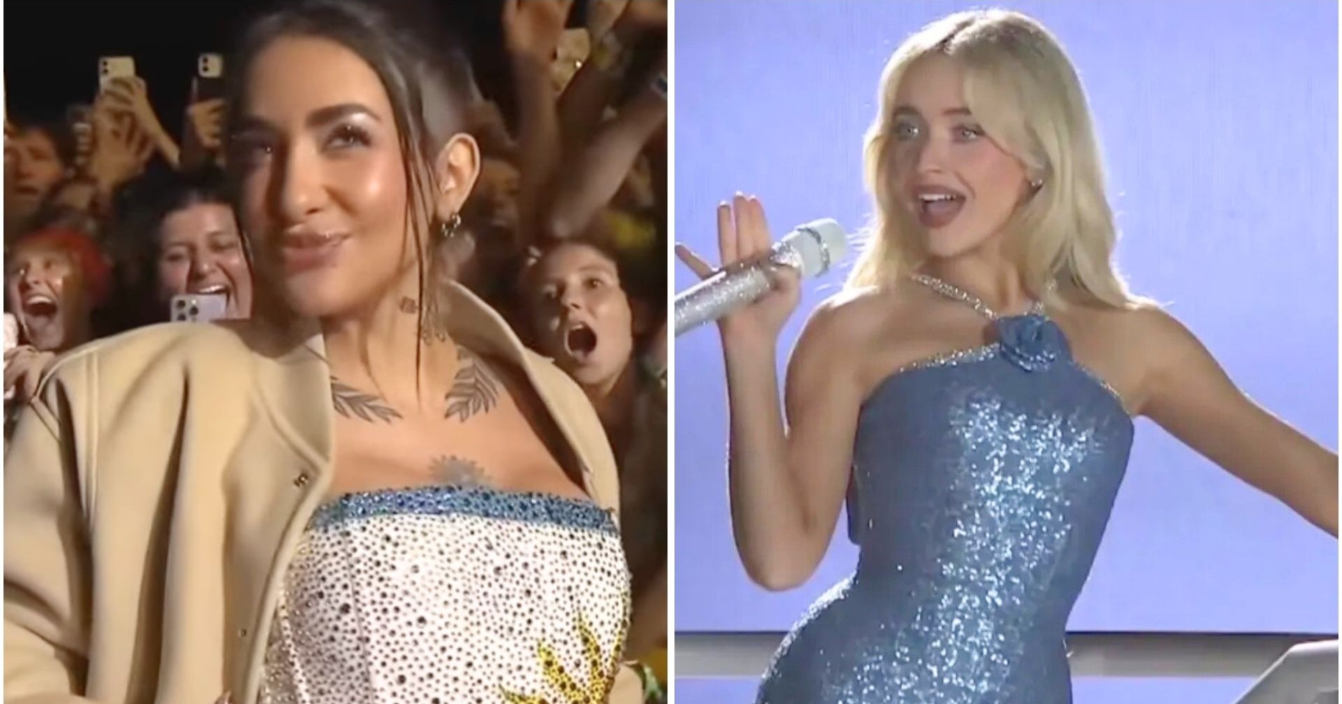 Sabrina Carpenter 'arresta' a María Becerra durante Lollapalooza Argentina