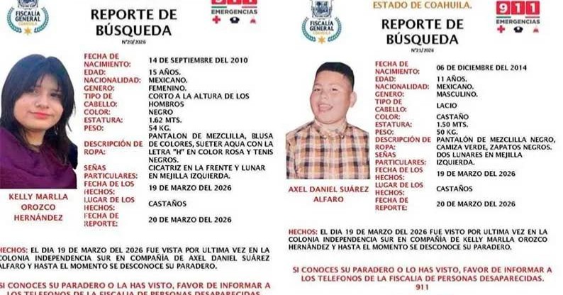 Aparecen sanos y salvos tras desaparecer en Castaños; estaban en Monterrey