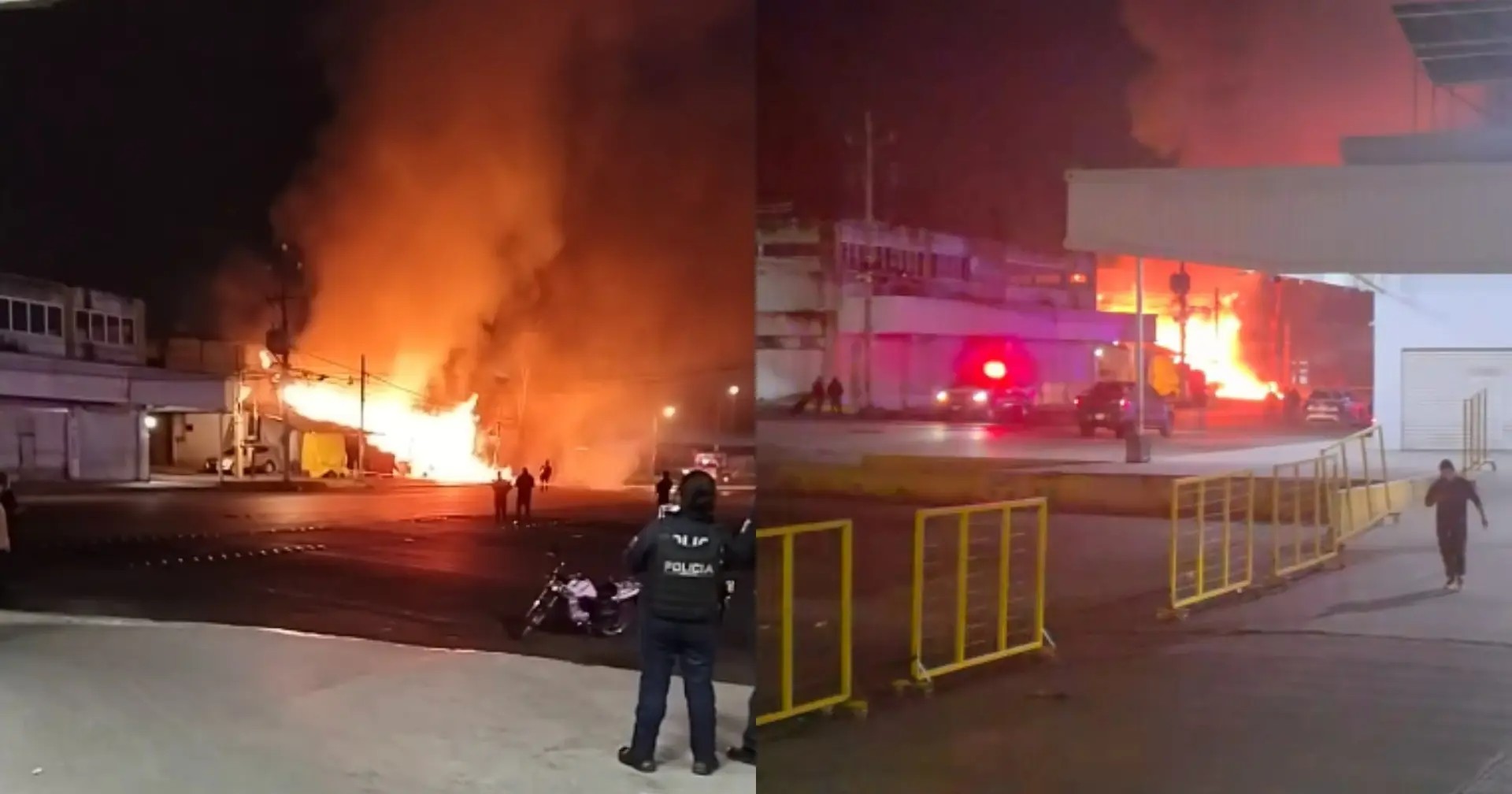 Incendio en central de abasto de Puebla consume cinco locales comerciales