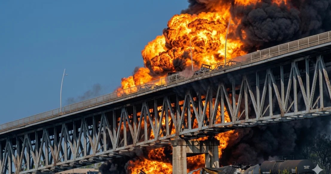 Explosión e incendio en el Puente de las Américas deja una persona fallecida