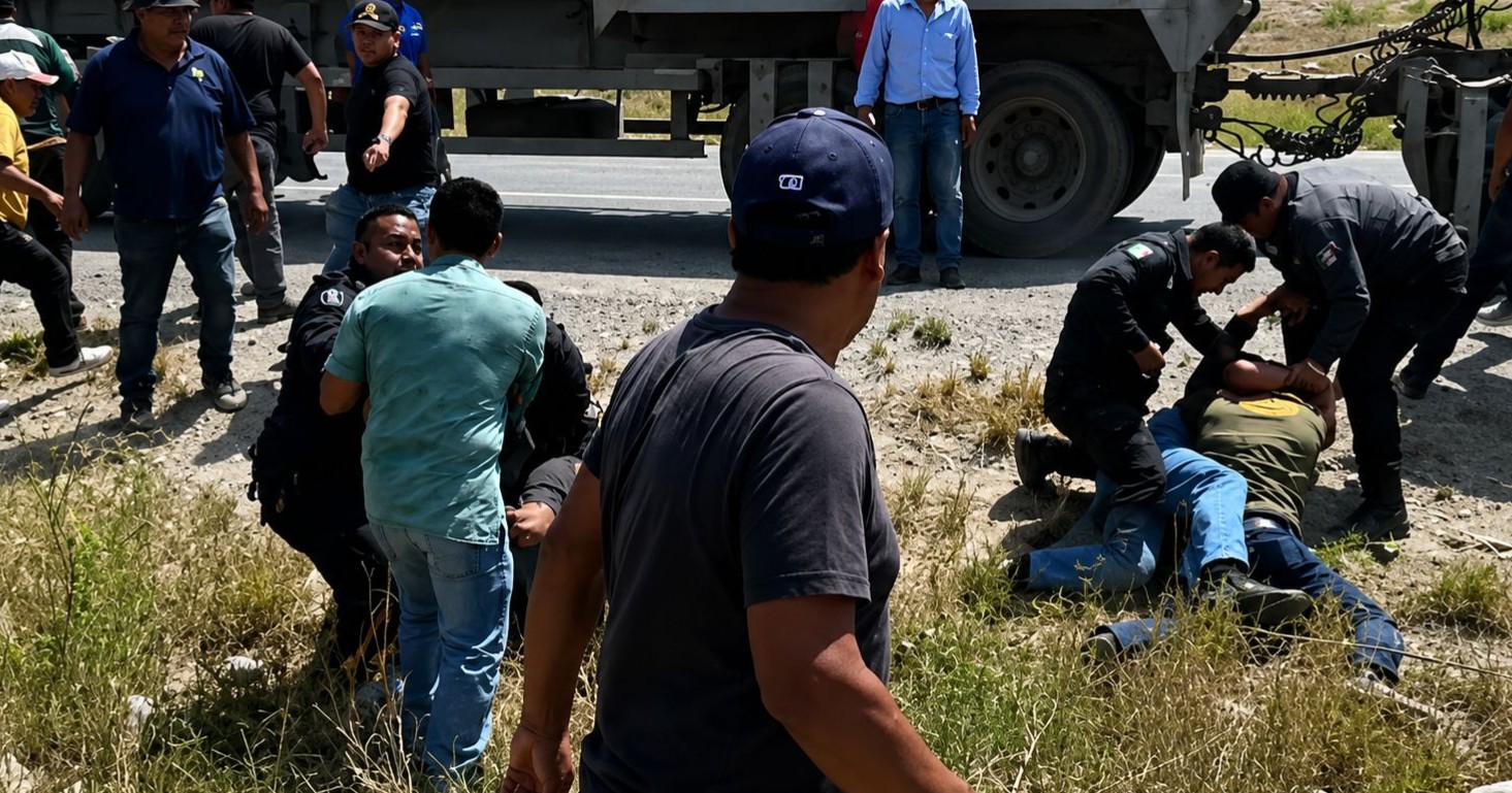Exobreros de AHMSA chocan con policías en bloqueo de la carretera 57; hay detenidos y lesionados