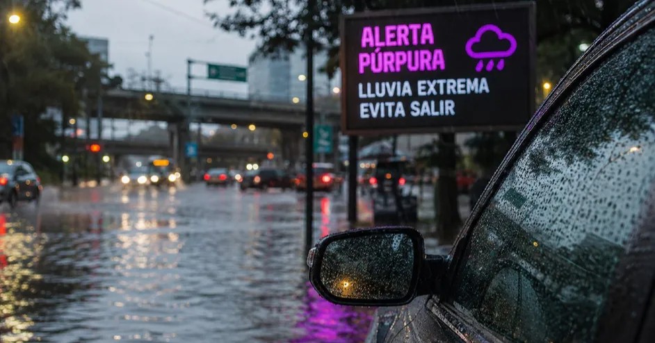 Autoridades de Ciudad de México activan alerta púrpura ante la presencia de fuertes tormentas