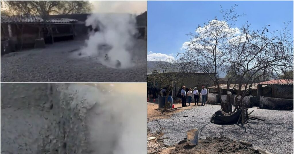 Video: Captan formación de un géiser dentro de una casa en Michoacán