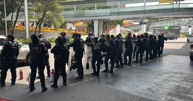 SSPC se hace presente en el aeropuerto Benito Juárez ante anuncio de protestas
