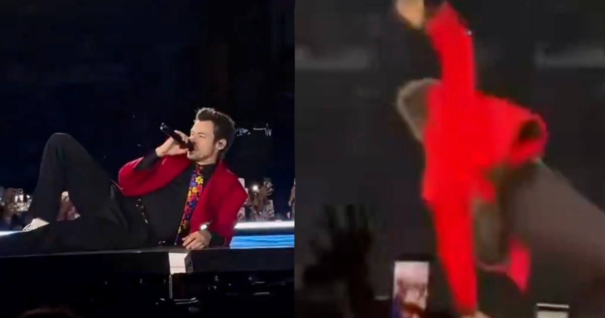 ¡Con todo y caída! Harry Styles conquista el Estadio GNP pese a lluvia y granizo 