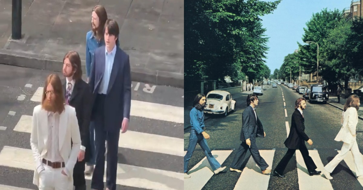 The Beatles vuelven a Abbey Road y recrean su icónica portada para nuevos biopics