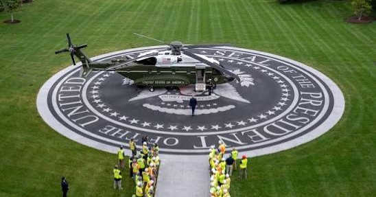 Inaugura Trump el nuevo helipuerto de la Casa Blanca