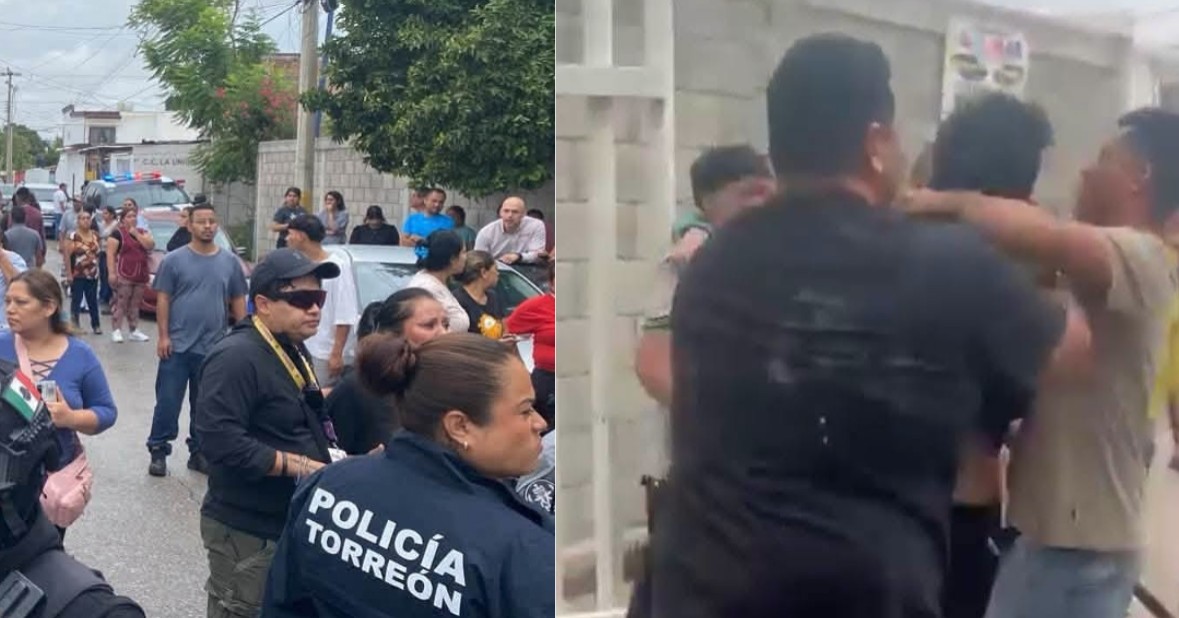 Vecinos someten a presuntos responsables de ataque en secundaria de Torreón