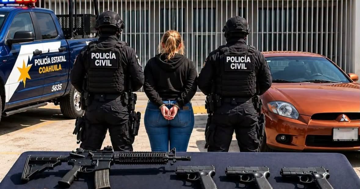 Detienen a mujer estadounidense con armamento en Piedras Negras