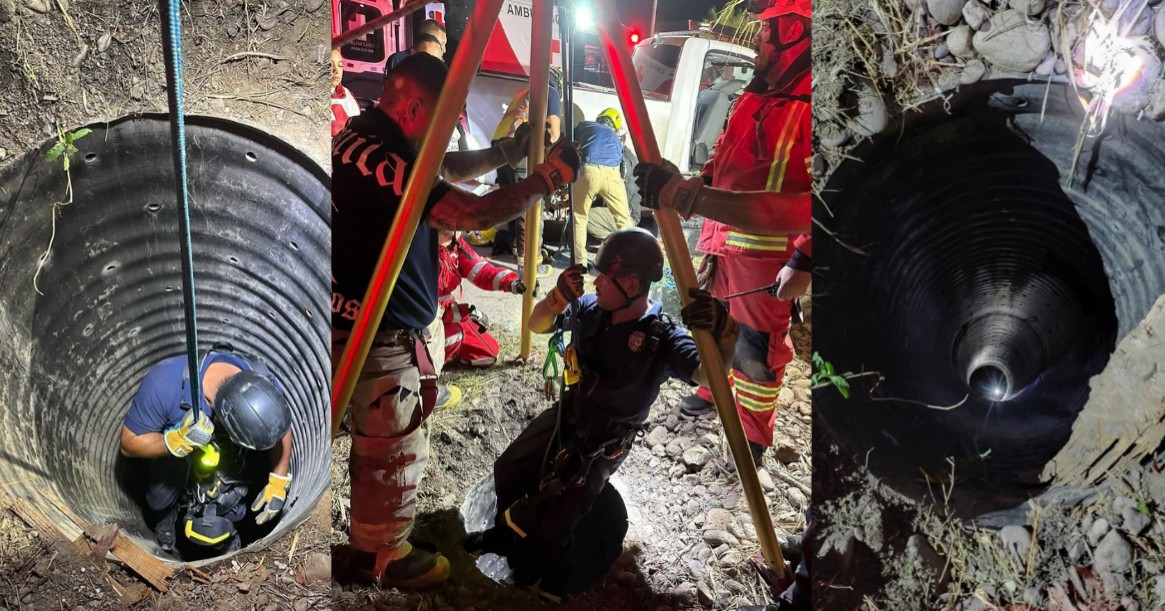 Rescatan a joven tras caer en tubo de captación pluvial en Torreón