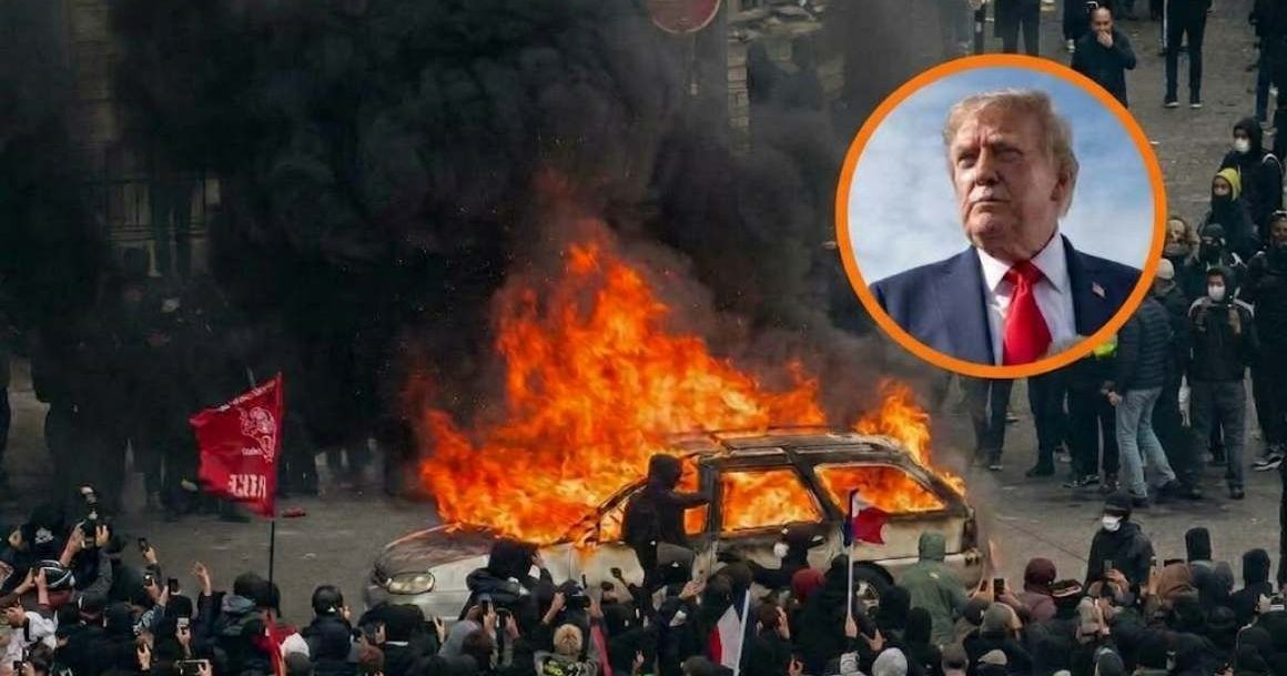 Señala Trump a los migrantes de los disturbios registrados en Francia