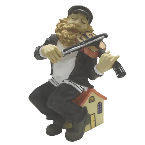 חסיד יושב מפוליריזן שחור "כנר על ה" 41 ס"מ