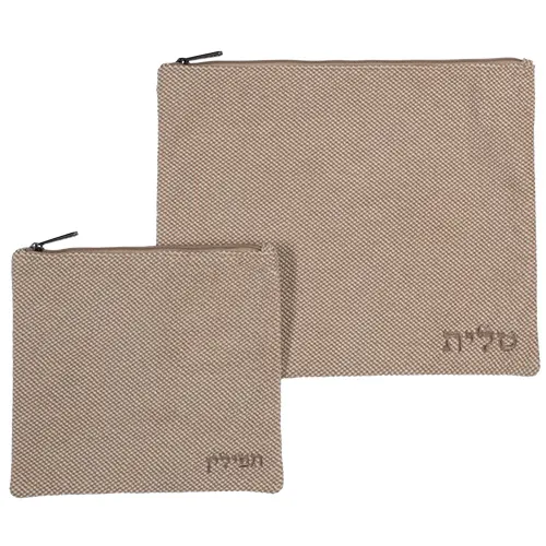 סט טלית תפילין בד דמוי פשתן 36X29 ס"מ