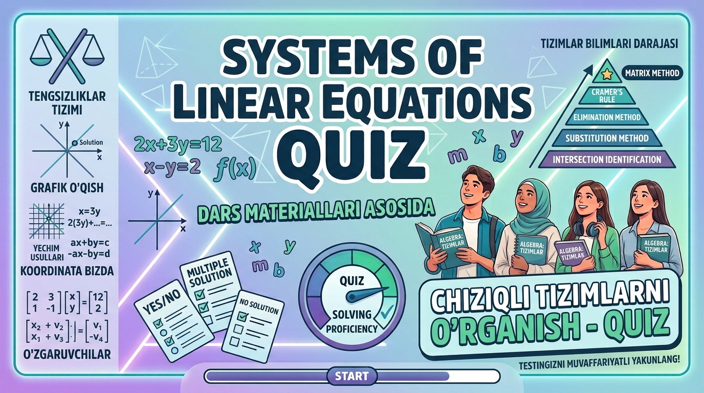 Systems of Linear Equations Quiz