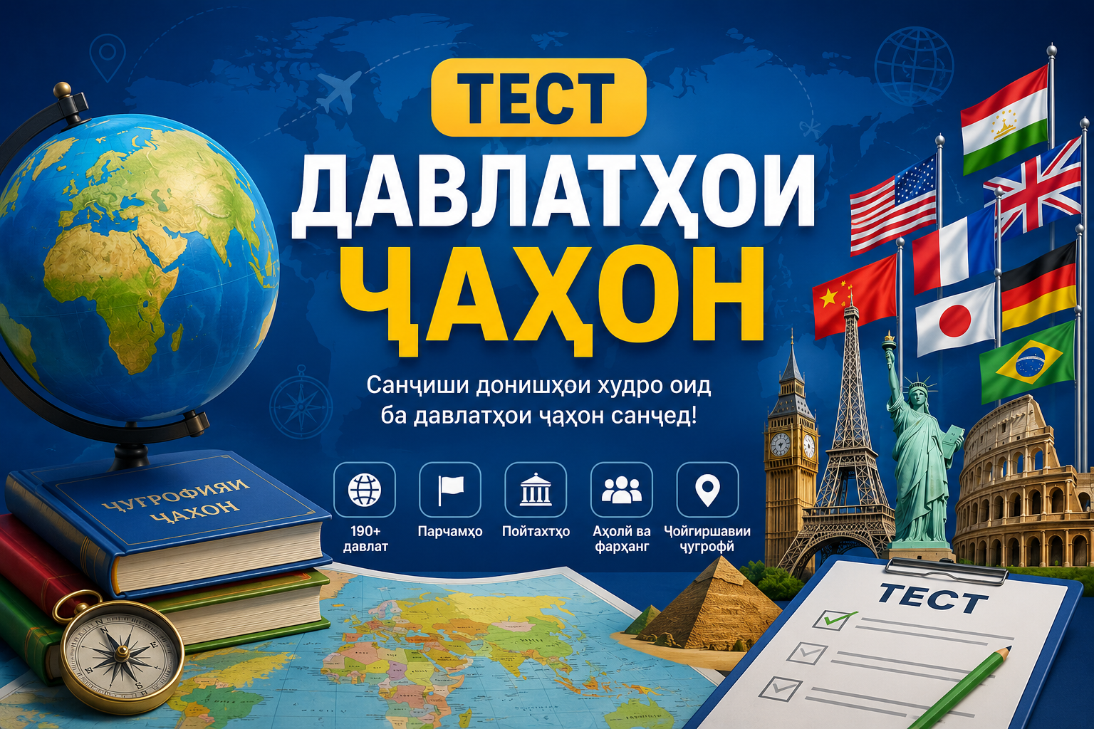 Давлатҳои ҷаҳон — Санҷиш