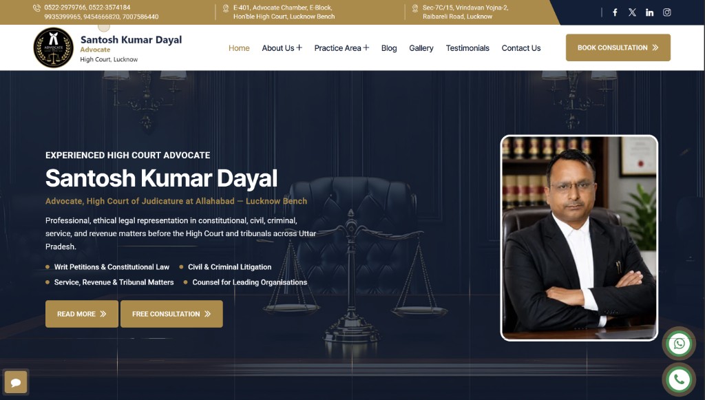 Advocate Santosh Kumar Dayal website homepage
