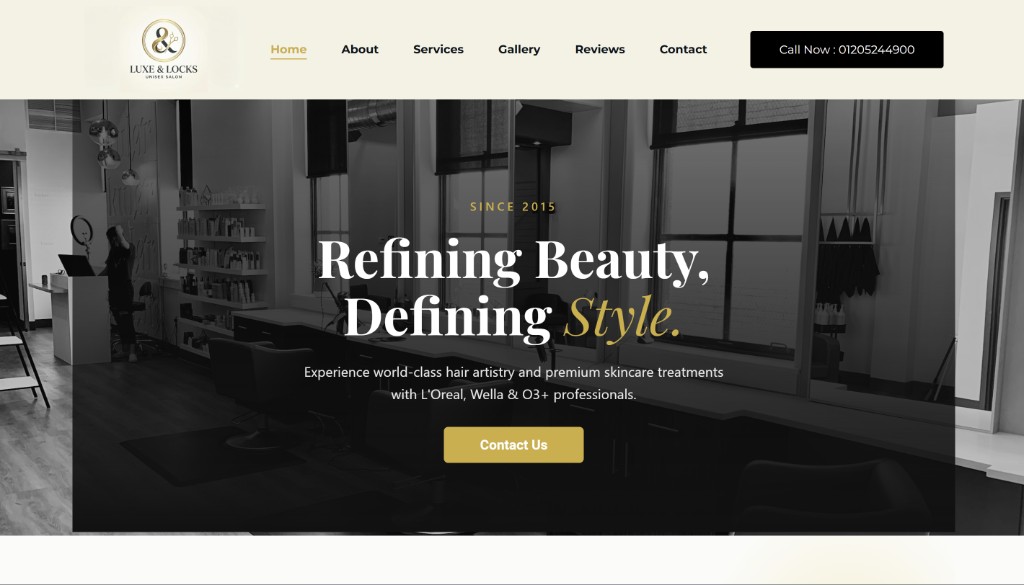 Luxe & Locks Unisex Salon homepage