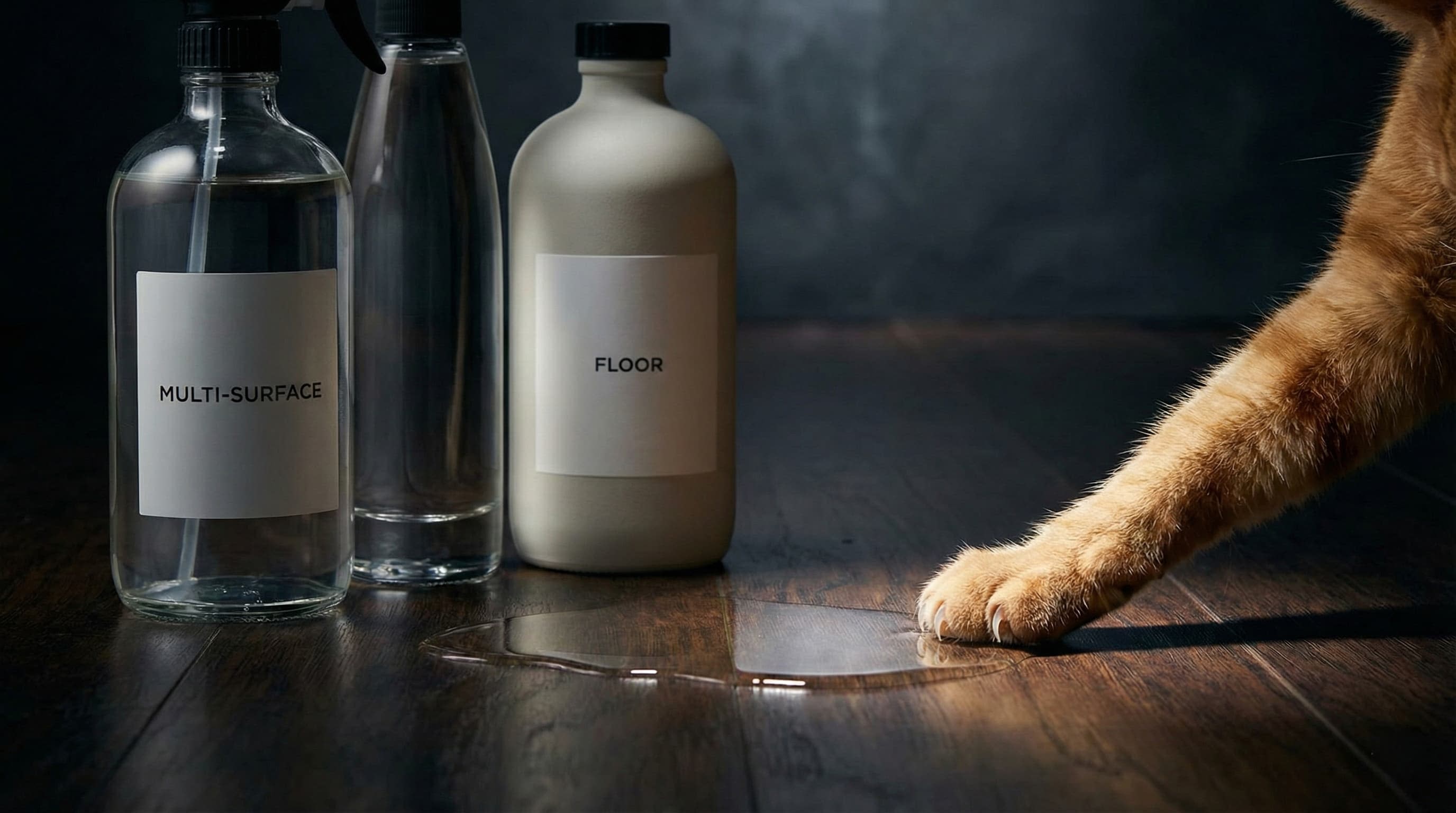 Household cleaning hazards for cats