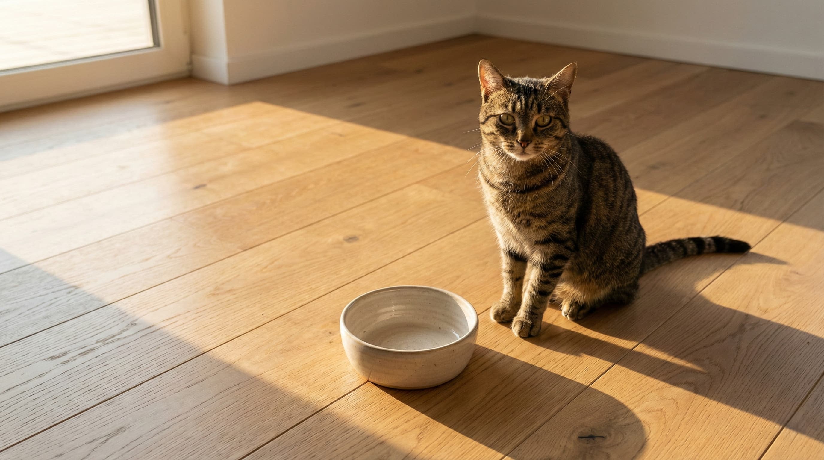 Empty cat food bowl causing bilious vomiting syndrome due to hunger