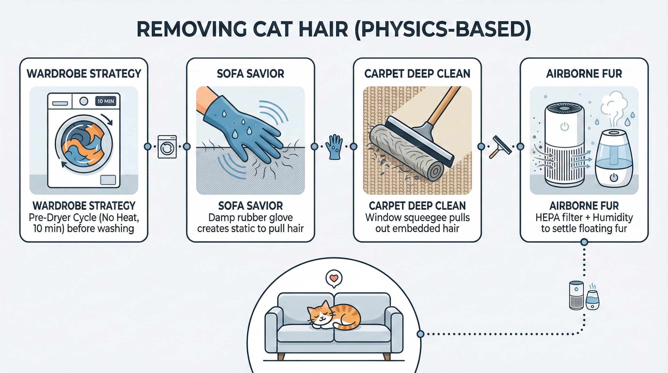Infographic How to remove cat hair