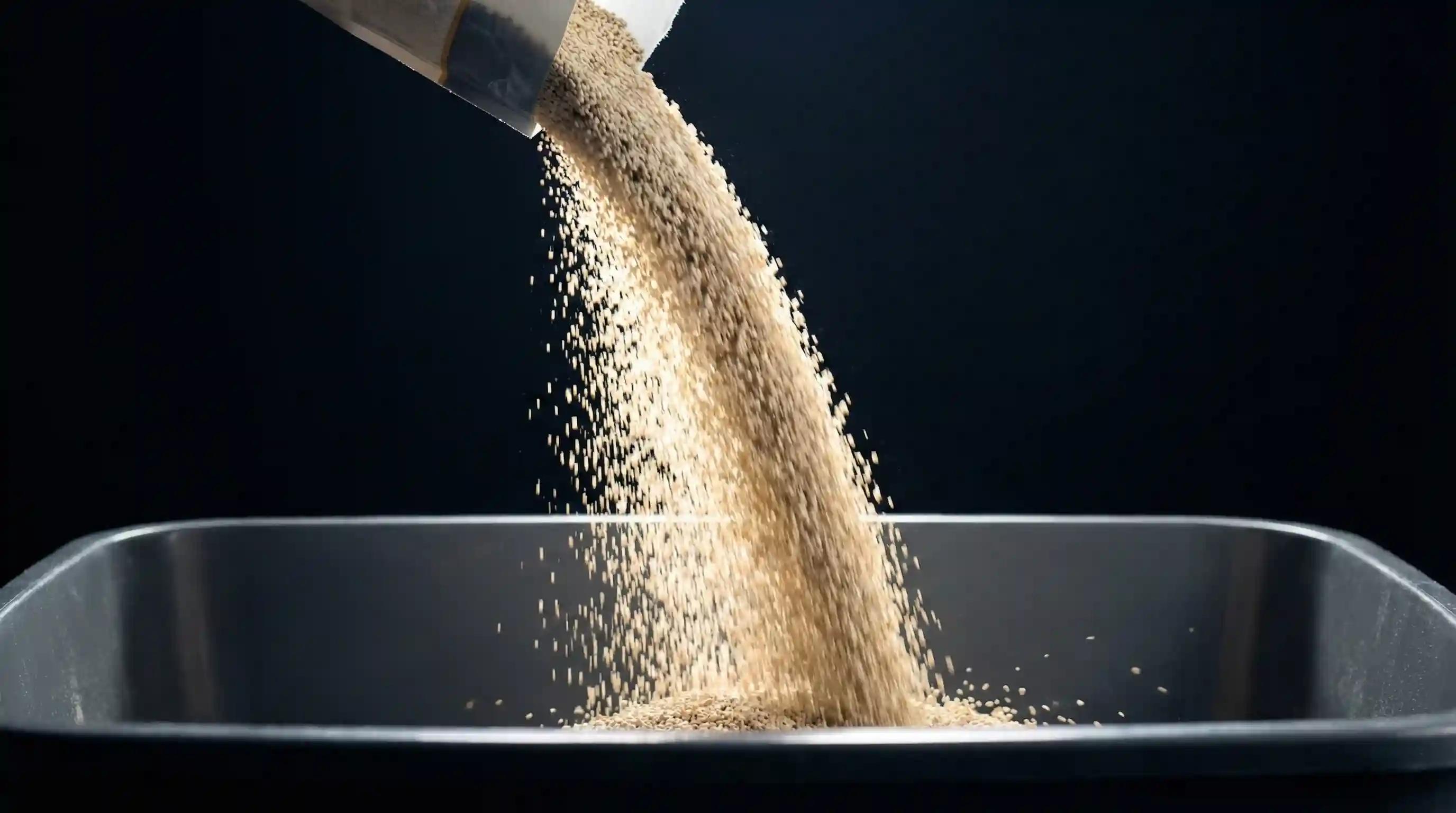 Pouring dust-free tofu cat litter safe for cats with asthma