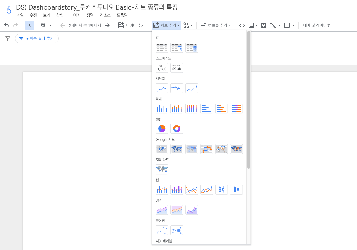 루커스튜디오 차트