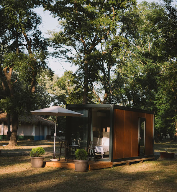 Glamping bell tents at Eco Camp Neptun