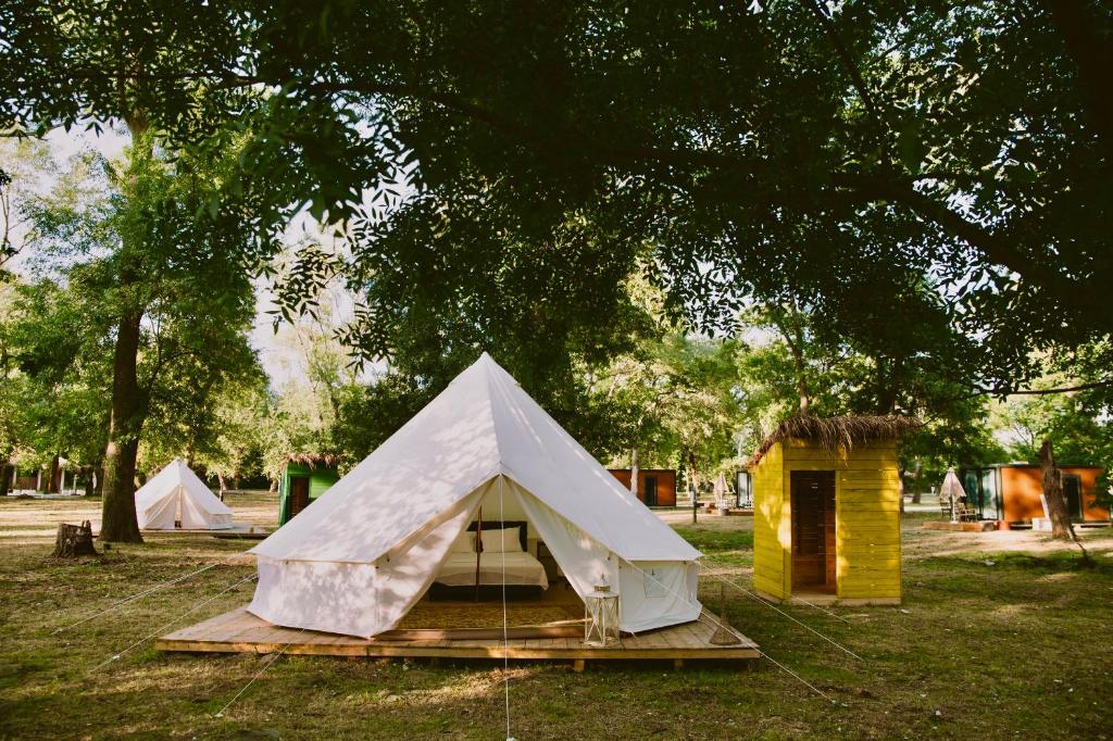 Glamping bell tents at Eco Camp Neptun