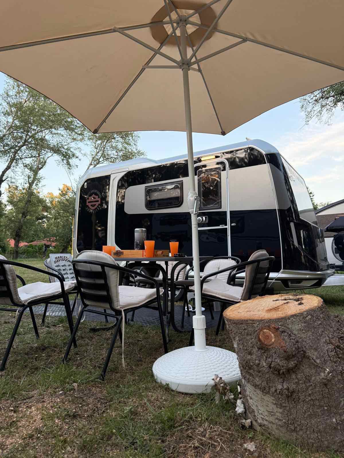 Pitch under the trees