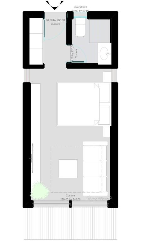 Bungalow 26m² bathroom