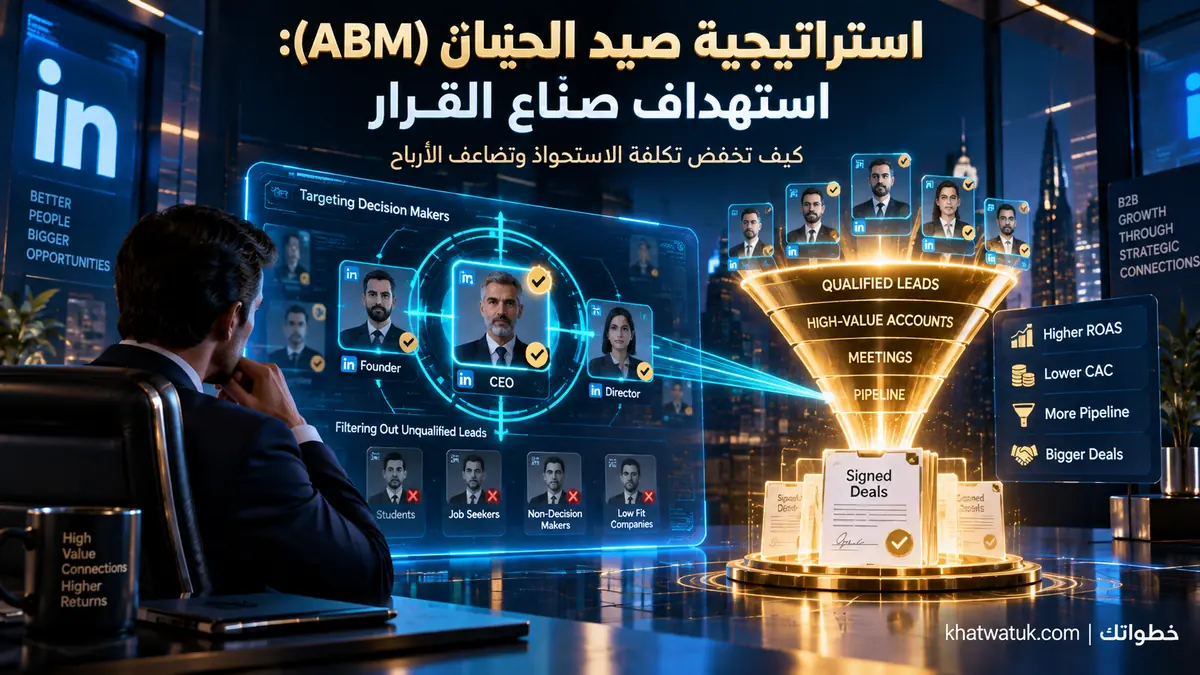 استراتيجية صيد الحيتان واستهداف صناع القرار في إعلانات لينكد إن - خطواتك