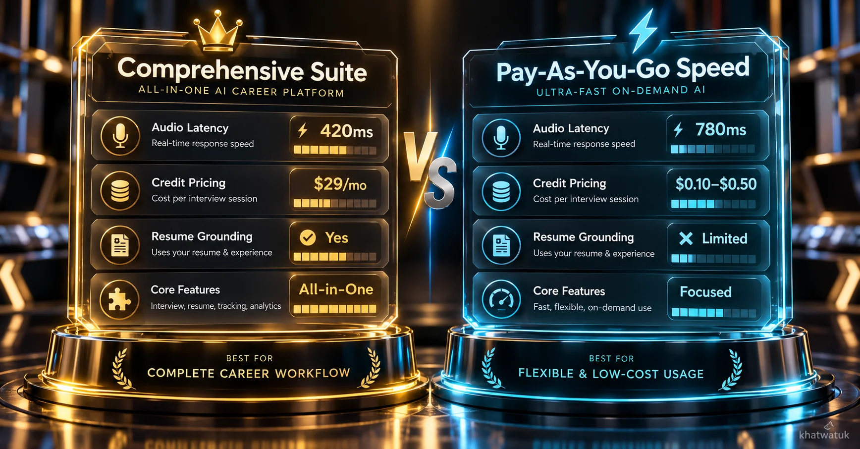 Comparison matrix between Final Round AI and Parakeet AI across pricing, latency, and features