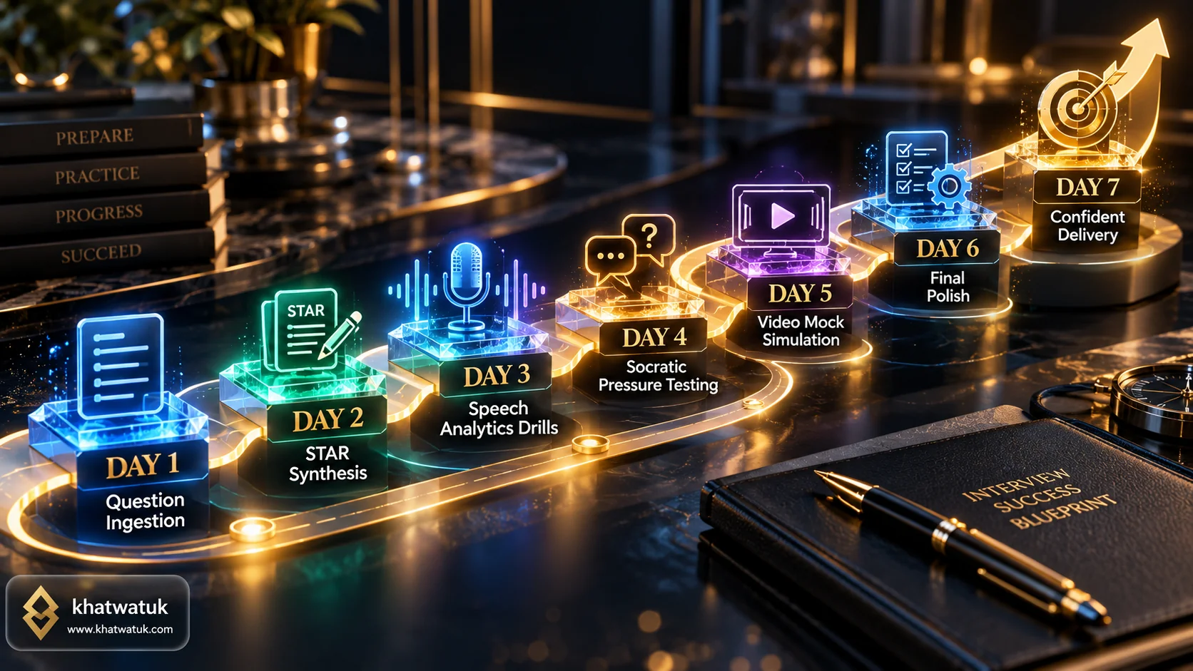 7-Day AI interview preparation roadmap from job description analysis to final mock interview rehearsal