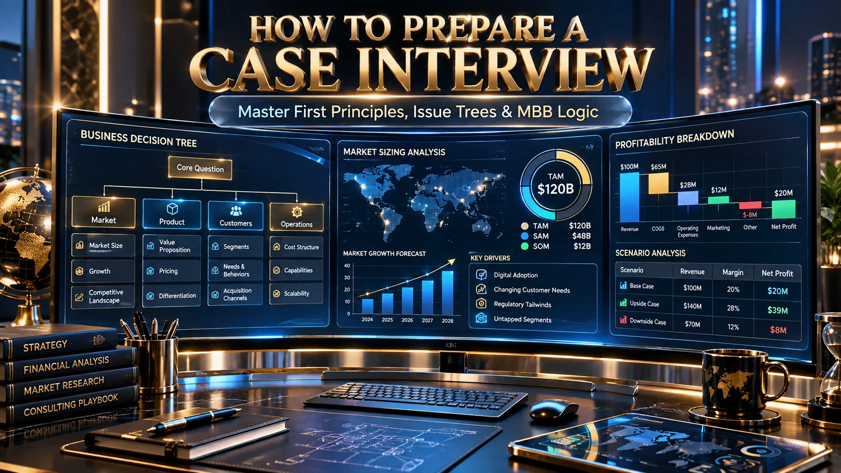 How to prepare case interview executive consulting war room display