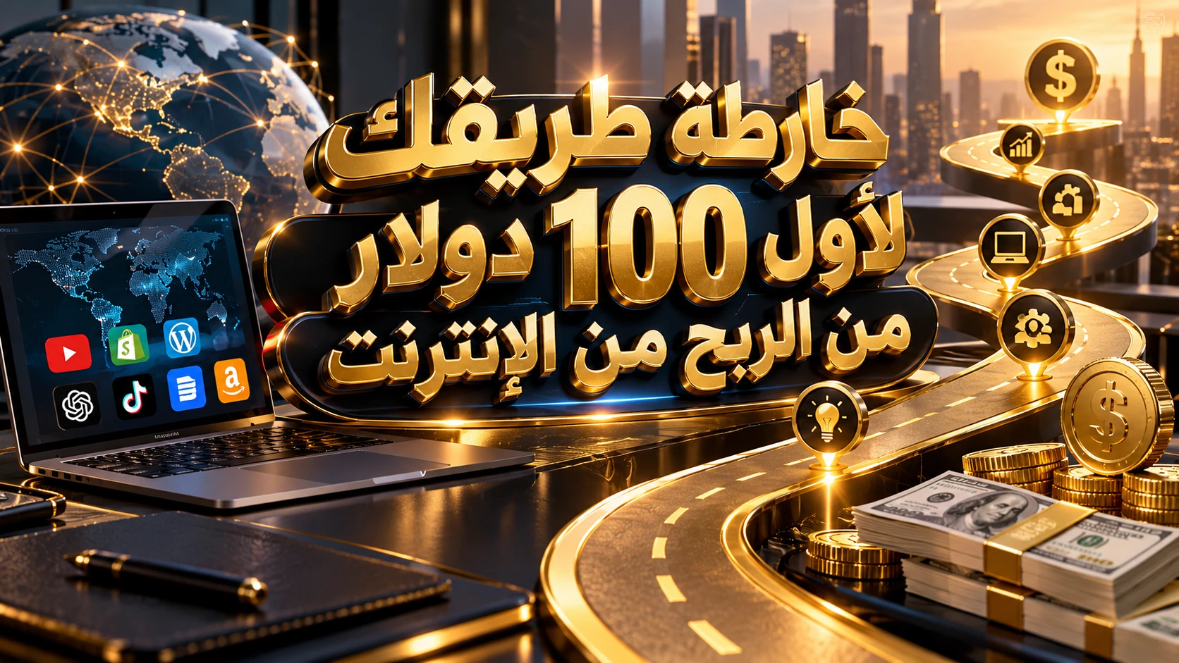 خارطة طريقك لأول 100 دولار من الربح من الإنترنت 2026