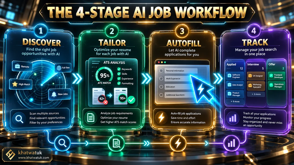 The 4-Stage AI Job Hunting Workflow: Discover, Tailor, Autofill, Track