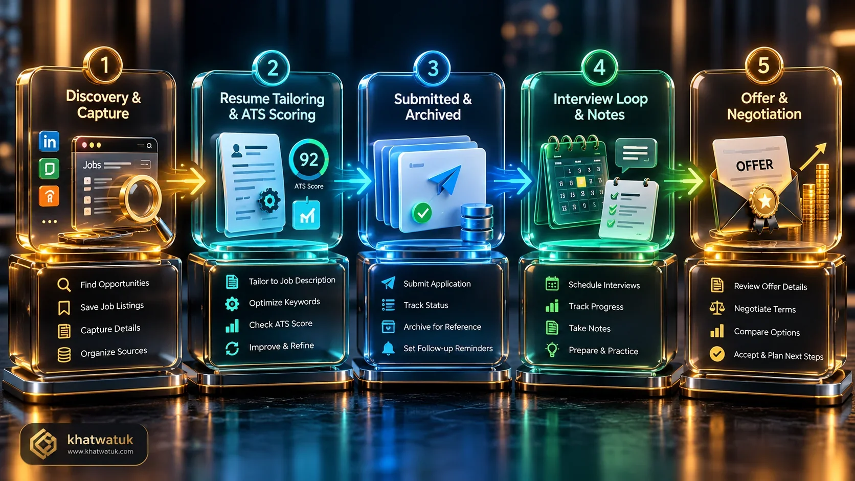 Five Stages of the Job Application Tracking Lifecycle Framework